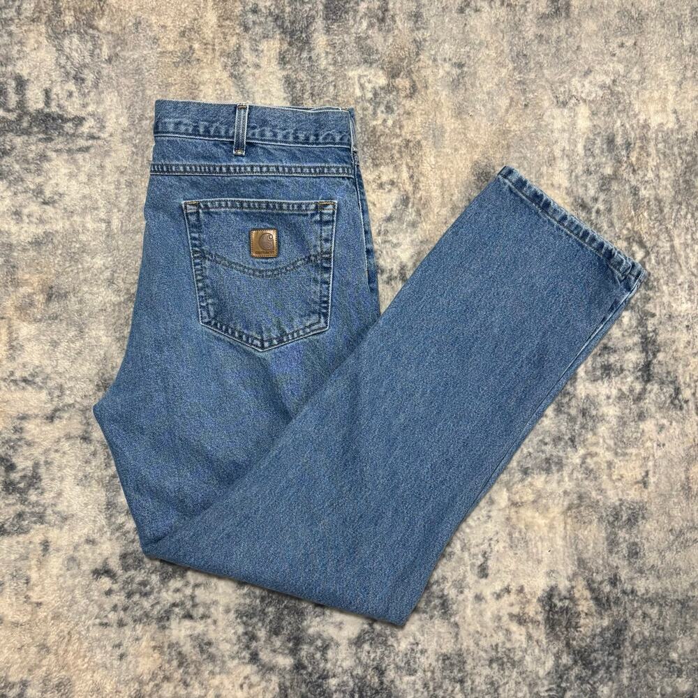 Carhartt 818 5W Jeans Men's 38x34 Blue Denim Straight Leg 100% Cotton